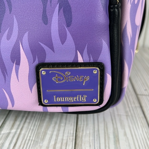 Loungefly Disney Villains Purple Flame Mini Backpack Exclusive NWOT - Picture 3 of 10